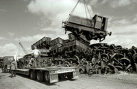Ruston DS88 being craned on to lowloader at Booths 1988